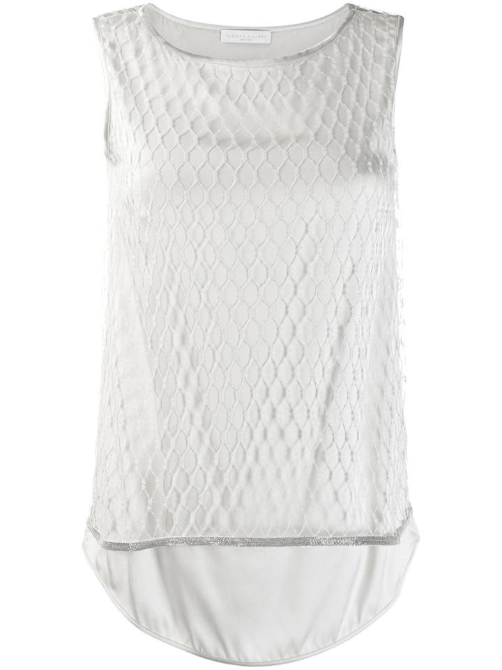 Fabiana Filippi Mesh Overlay Tank Top - White