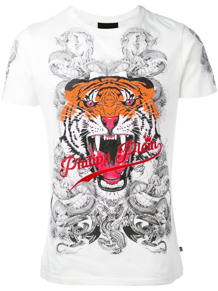 Philipp Plein - Philipp Tiger T-shirt - Men - Cotton - M, White, Cotton