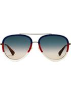 Gucci Eyewear Two-tone Aviator Sunglasses - Metallic