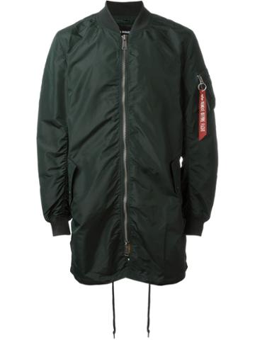 Alpha Industries Bomber Style Short Coat, Men's, Size: M, Green, Nylon