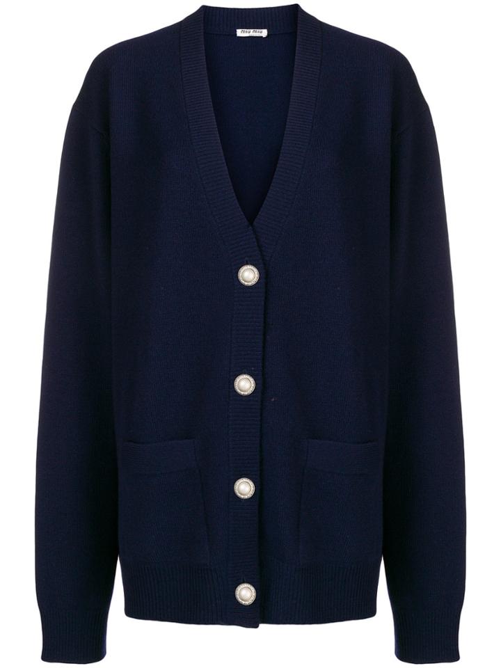 Miu Miu Loose Fit Cardigan - Blue