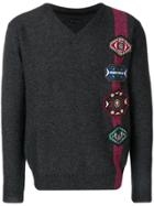 Frankie Morello Patch Embellished Sweater - Grey