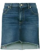 Saint Laurent Asymmetric Embroidered Mini Skirt - Blue