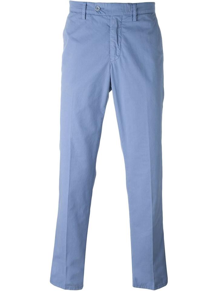 Aspesi Slim Chino Trousers, Men's, Size: 56, Blue, Cotton