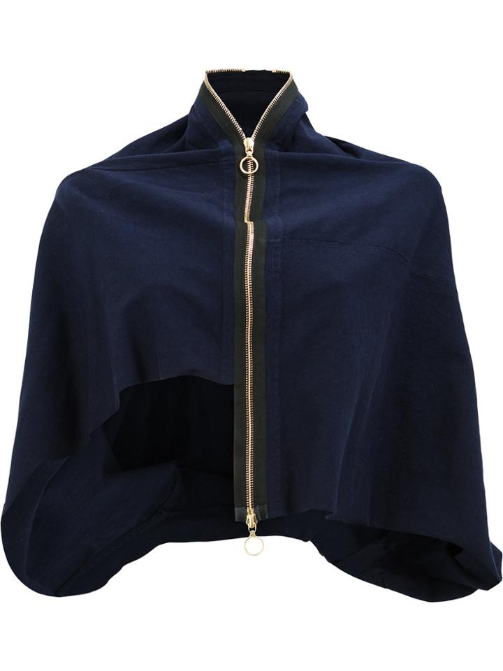 Aganovich Asymmetric Cropped Jacket - Blue