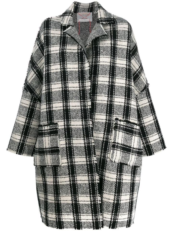 Stefano Mortari Checked Coat - Black