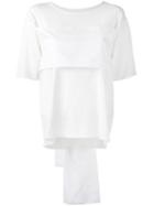 Mm6 Maison Margiela Layer Effect Panel T-shirt, Women's, Size: Medium, White, Acetate/polyamide/spandex/elastane/cotton