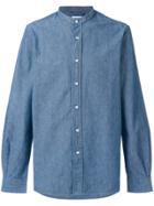 Aspesi Banded Collar Denim Shirt - Blue