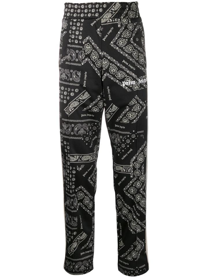 Palm Angels Paisley Print Straight Trousers - Black