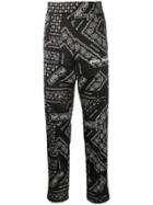 Palm Angels Paisley Print Straight Trousers - Black