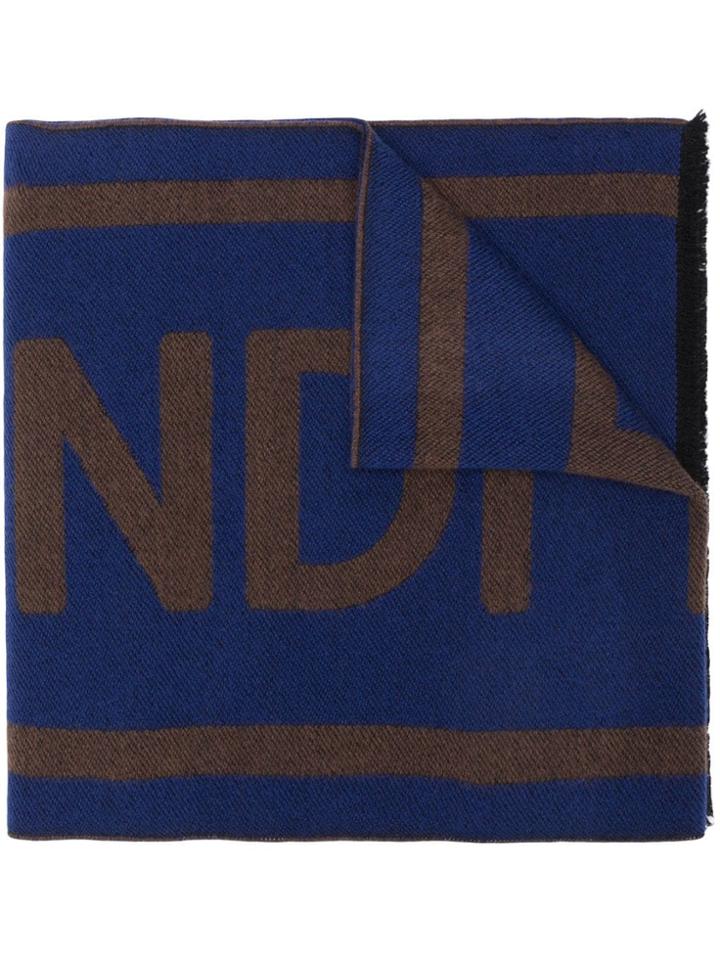 Fendi Logo Jacquard-weave Scarf - Blue