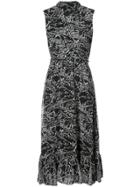 Derek Lam 10 Crosby Sleeveless Midi Dress With Ruffle Hem - Black