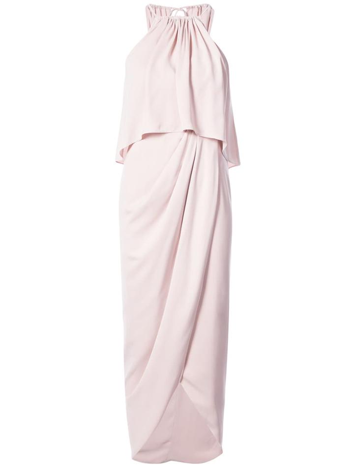 Shona Joy Draped Wrap-effect Dress - Nude & Neutrals