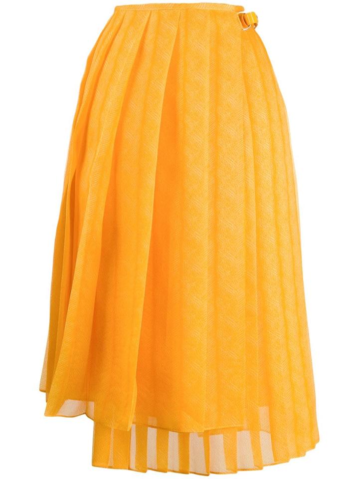 Fendi Pleated Wrap Skirt - Yellow