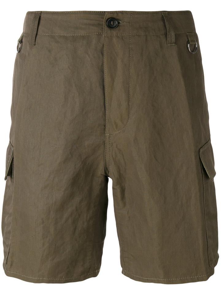 Ermanno Scervino - Multi-pocket Cargo Shorts - Men - Cotton/linen/flax/polyamide/metallized Polyamide - 48, Green, Cotton/linen/flax/polyamide/metallized Polyamide