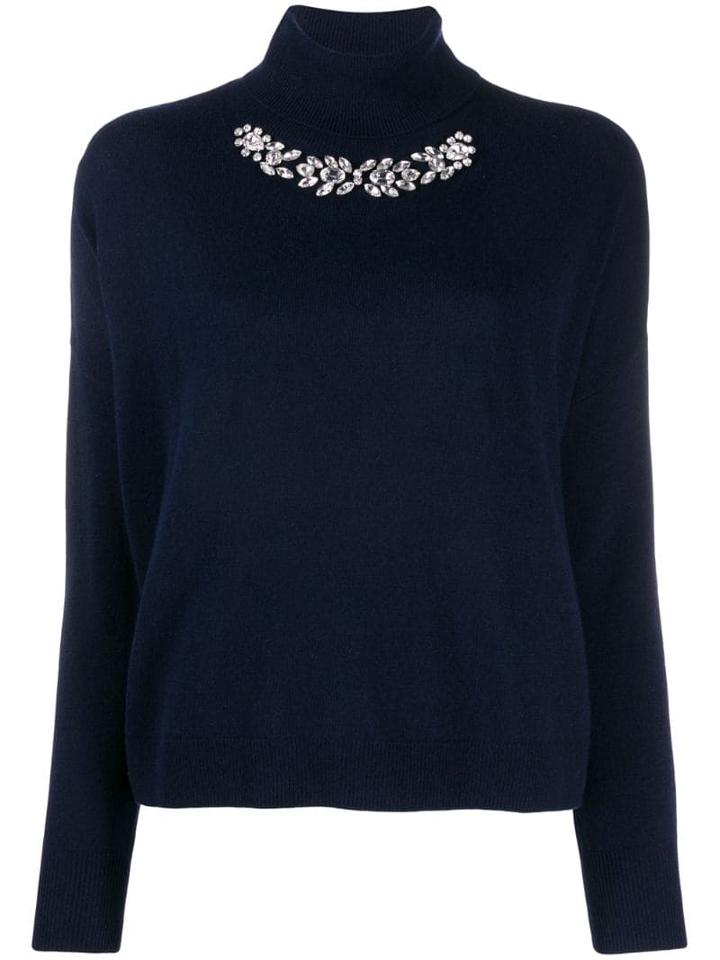 Liu Jo Crystal Embellished Jumper - Blue