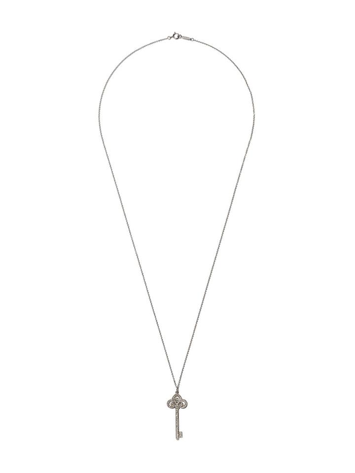 Tiffany & Co Tiffany Keys Fleur De Lis Diamond Pendant - Metallic