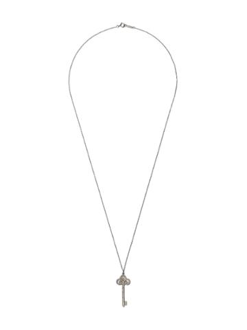 Tiffany & Co Tiffany Keys Fleur De Lis Diamond Pendant - Metallic