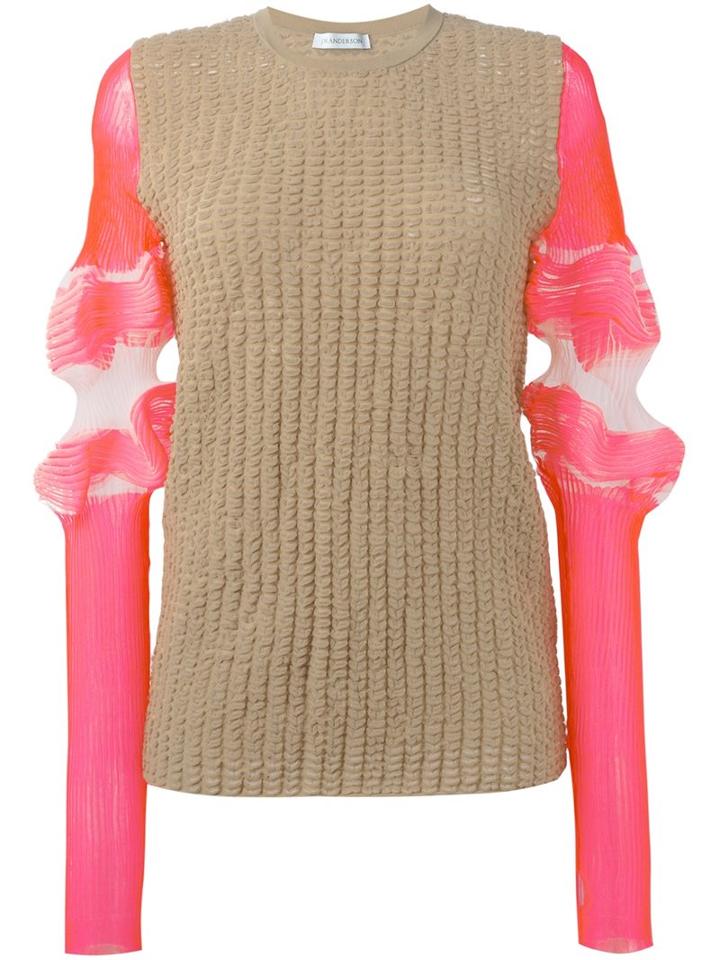 J.w.anderson Sleeve Detail Jumper, Women's, Size: Medium, Nude/neutrals, Polyester/polyamide/spandex/elastane/cotton