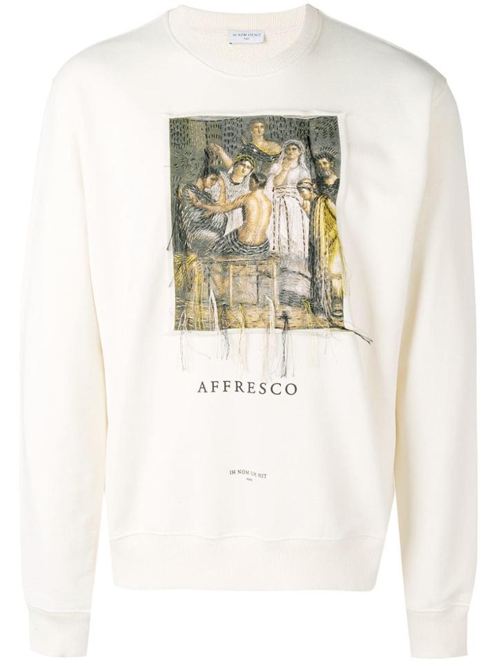 Ih Nom Uh Nit Painting Print Sweatshirt - White