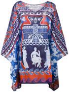 Mary Katrantzou - Bluebird Print Beach Poncho - Women - Cotton - M, Blue, Cotton