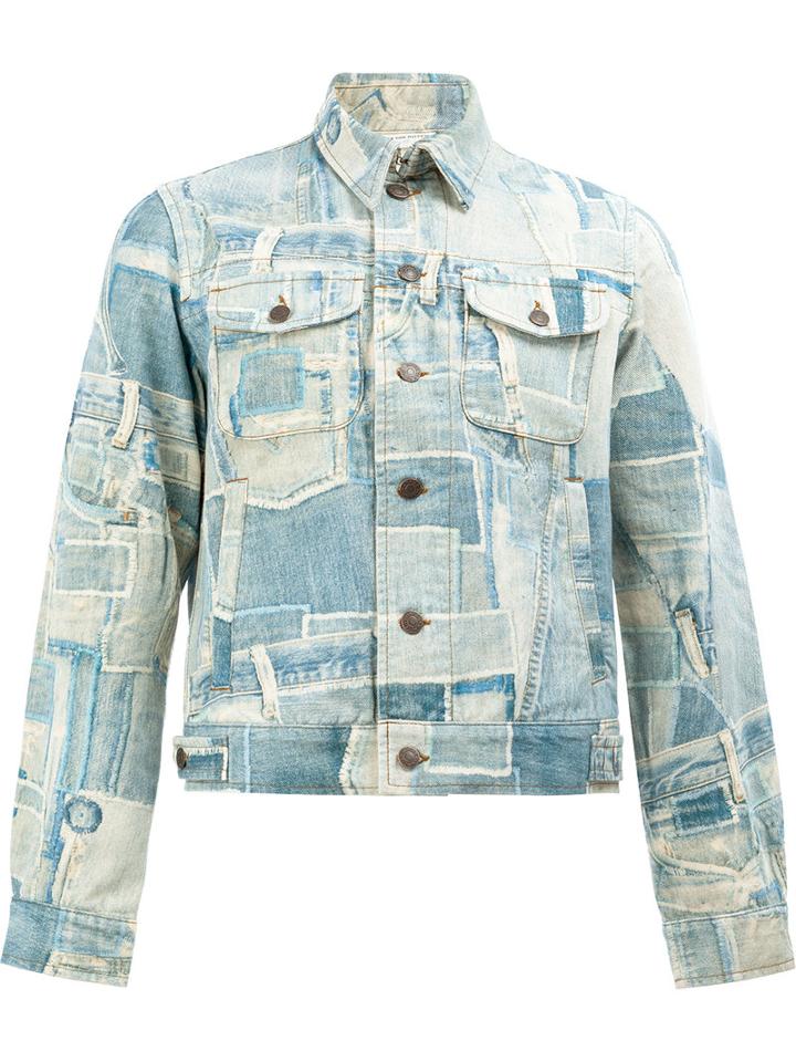 Dries Van Noten Venny Patchwork Print, Men's, Size: 46, Blue, Cotton