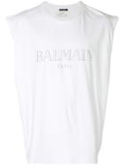 Balmain Sleeveless Logo T-shirt - White