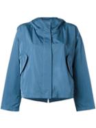 Jil Sander Hooded Rain Jacket, Women's, Size: 36, Blue, Silk/polyester