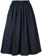 Muveil Eyelet Detail Midi Skirt, Women's, Size: 36, Blue, Nylon/polyester