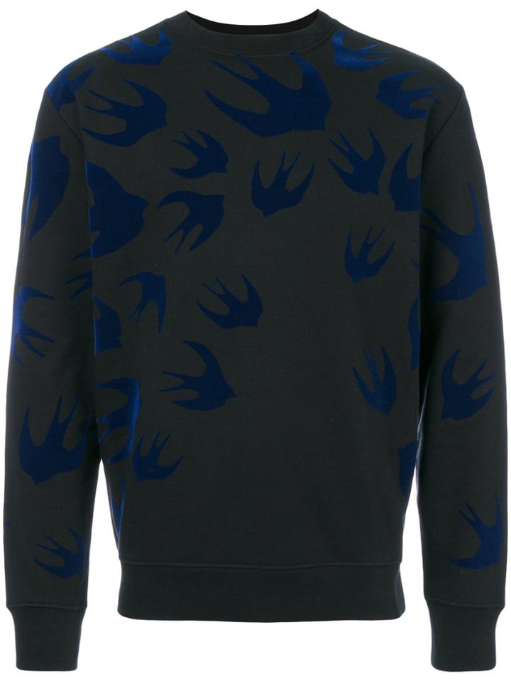 Mcq Alexander Mcqueen Swallow Print Sweater - Black