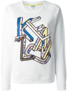 Kenzo Kenzo Letters Sweatshirt, Women's, Size: S, White, Cotton/polyester