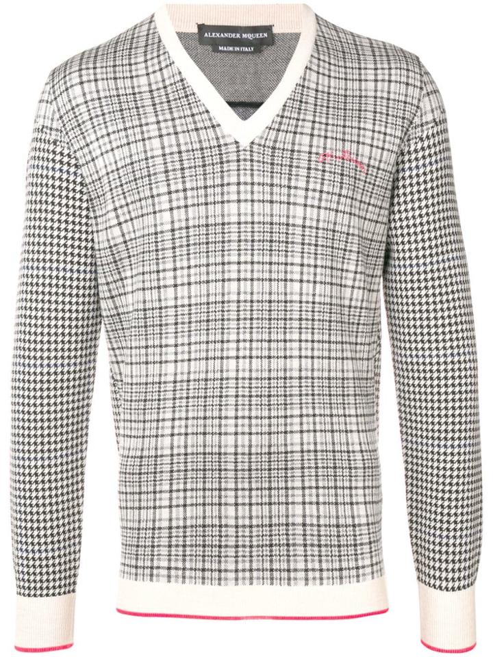 Alexander Mcqueen Checked Sweater - Grey