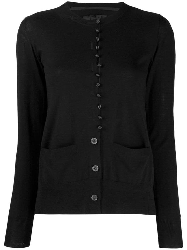 Sacai Satin Panel Cardigan - Black