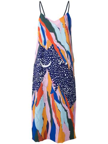 Reemami - Mountain Print Slip Dress - Women - Cotton - Xs, Women's, Cotton