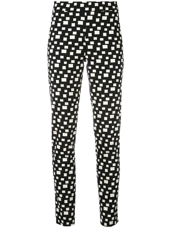 D.exterior - Embroidered Skinny Trousers - Women - Cotton/elastodiene/polyamide - M, Blue, Cotton/elastodiene/polyamide