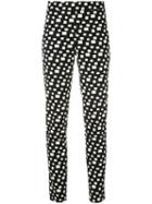 D.exterior - Embroidered Skinny Trousers - Women - Cotton/elastodiene/polyamide - M, Blue, Cotton/elastodiene/polyamide