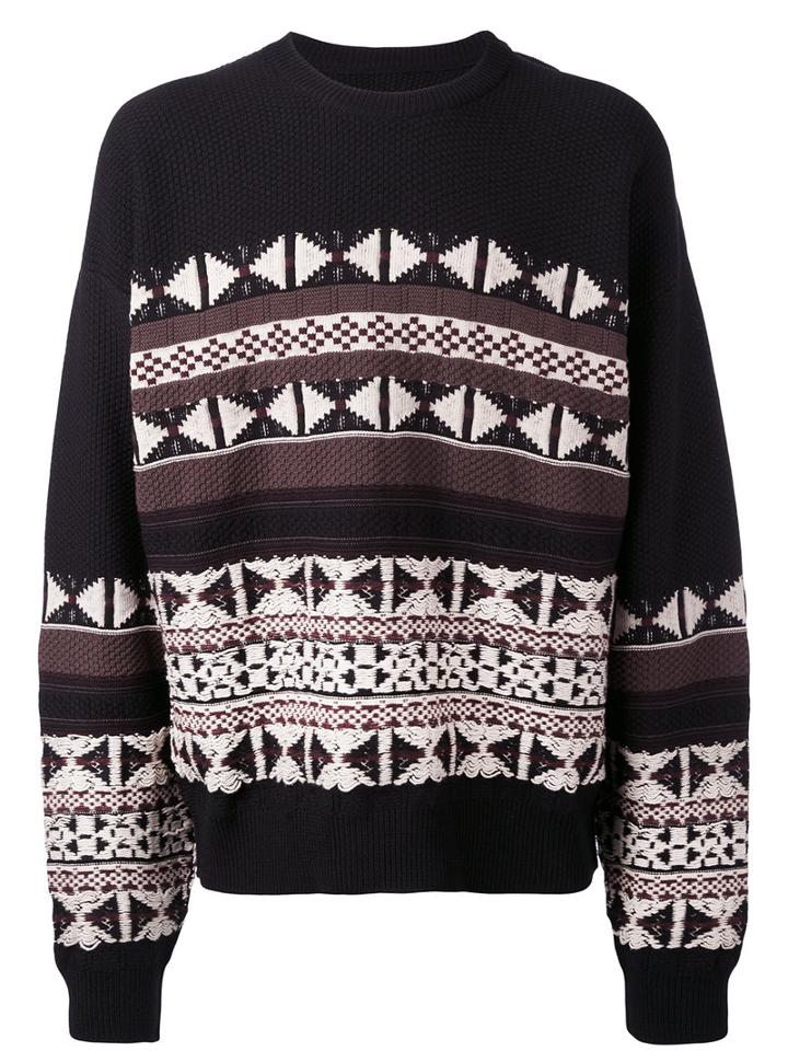 Maison Margiela - Patterned Crew Neck Jumper - Men - Wool - L, White, Wool