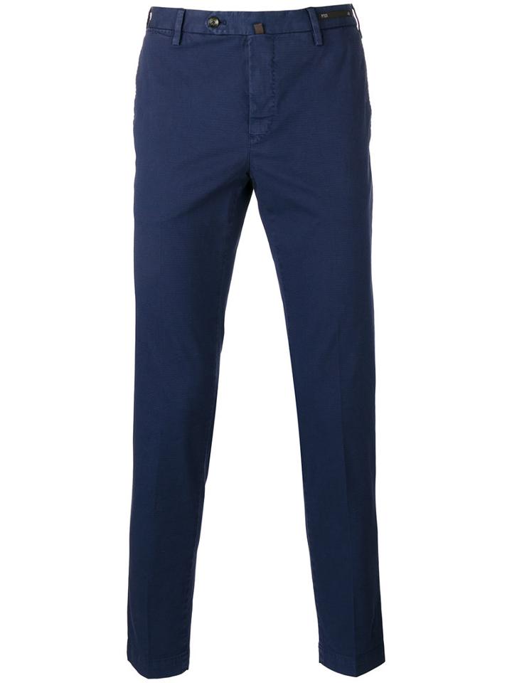 Pt01 Skinny Cropped Trousers, Men's, Size: 46, Blue, Cotton/spandex/elastane