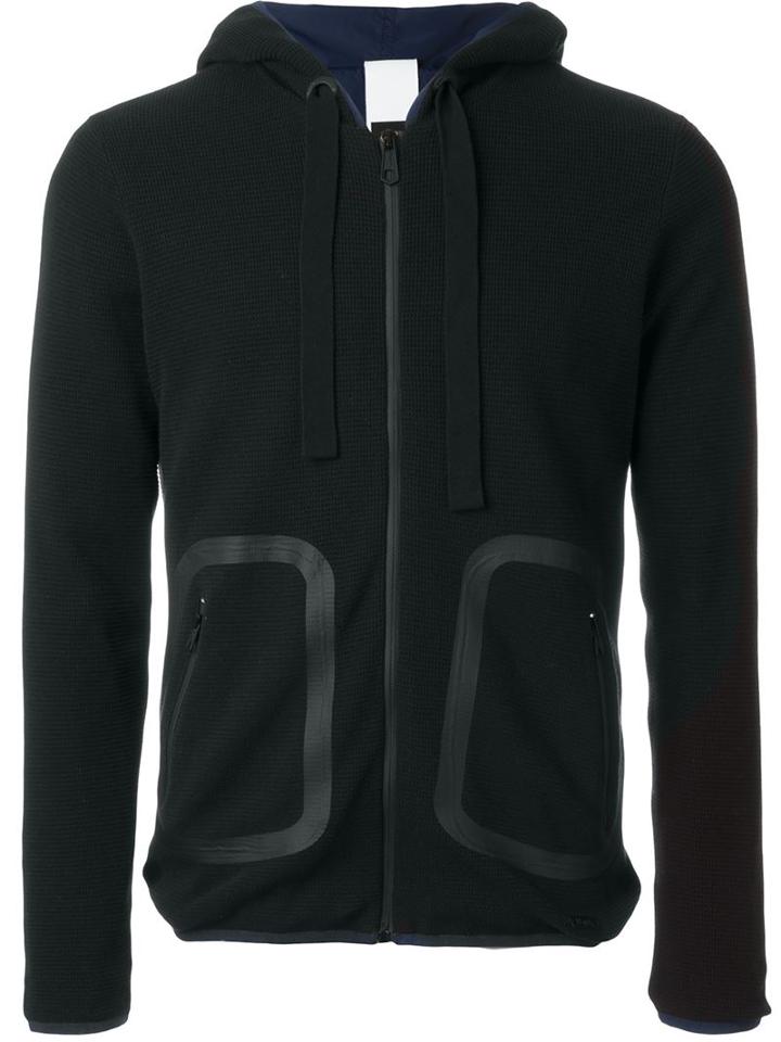 Bark Contour Detail Hoodie, Men's, Size: Xxl, Black, Cotton/polyamide
