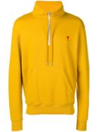 Ami Paris Ami De Caur Half-zipped Sweatshirt - Yellow