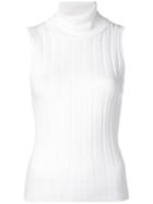 Allude Sleeveless Roll-neck Top - White