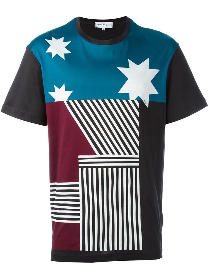 Salvatore Ferragamo Multi Print T-shirt