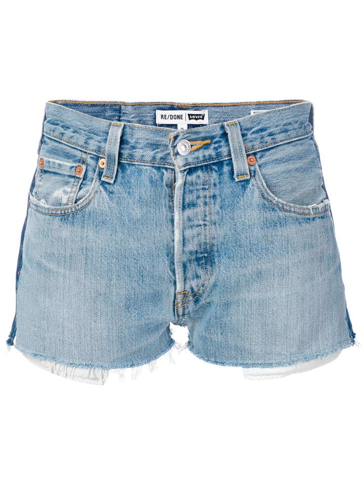 Re/done - Denim Shorts - Women - Cotton - 25, Blue, Cotton