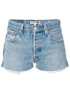 Re/done - Denim Shorts - Women - Cotton - 25, Blue, Cotton