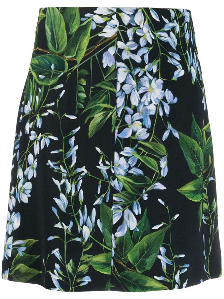 Blumarine Floral Print Skirt - Blue