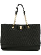 Salvatore Ferragamo Textured Tote Bag - Black