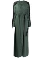 Just Cavalli Embellished Fringe Wrap Dress - Green