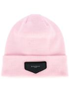 Givenchy - Patch Detail Beanie - Women - Acrylic - One Size, Pink/purple, Acrylic