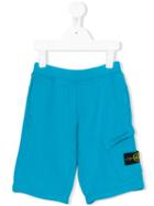 Stone Island Junior - Logo Patch Bermuda Shorts - Kids - Cotton - 5 Yrs, Blue