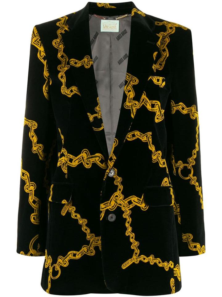 Aries Chain Print Blazer - Black